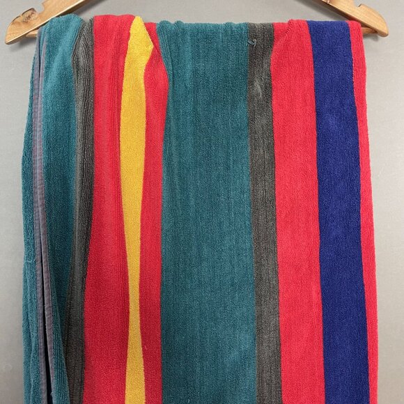 Vintage 90s Beach Towel Cecil Saydah Company Stripes FLAWS Cotton Retro - Picture 6 of 15